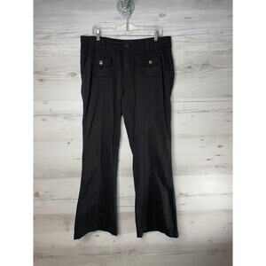 Aeropostale Pants Womens 12 Black Low Rise Flare Pocket Casual Tencel Blend